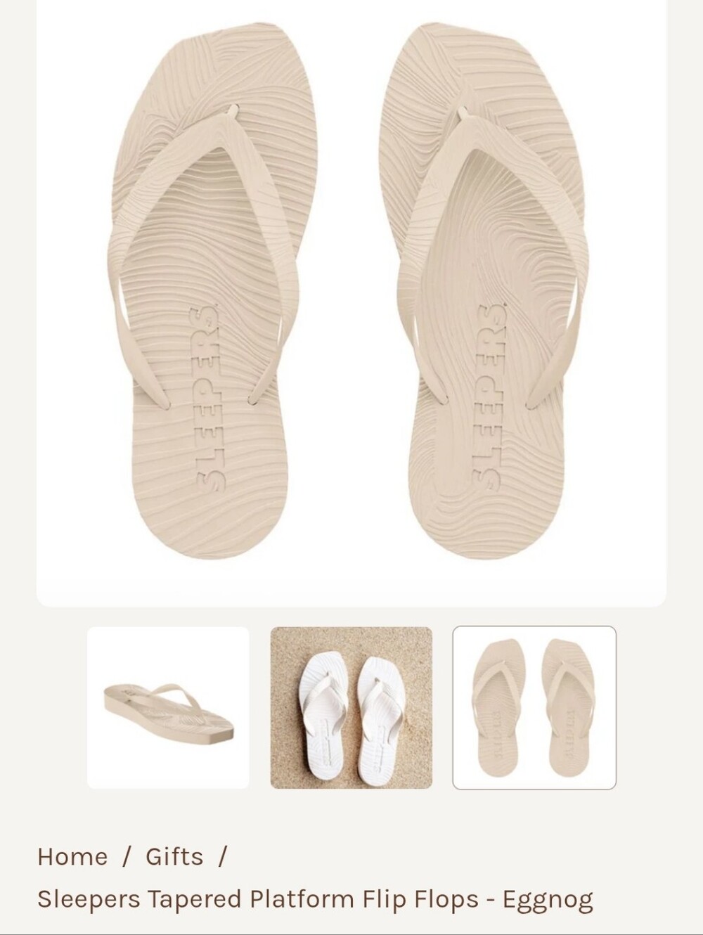 Sleepers Eggnog Tapered Platform Thong Sandal Sz US 7 NWOT